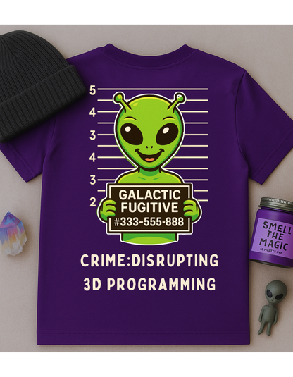Galactic Fugitive #333-555-888 Unisex Softstyle T-Shirt, Motivational Tee, Affirmation Shirt, Space Lovers, Casual Wear, Unique Fashion