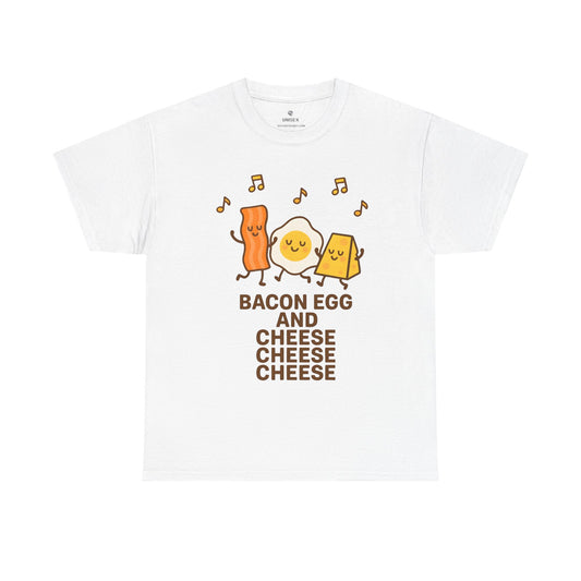 Funny Food T-Shirt for Foodies, Bacon Egg And Cheese, Dancing, Music - Unisex Tee